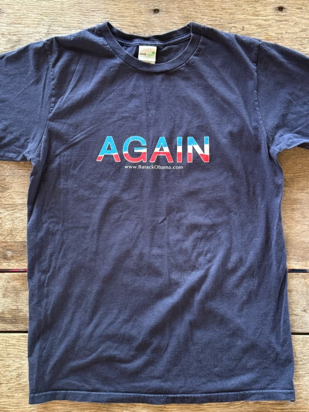 Blue "AGAIN" Barack Obama Graphic Tee